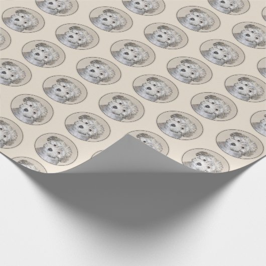 Havanesische Welpenmalerei - Niedliche Original Hu Geschenkpapier (Ecke)