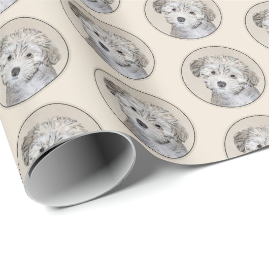 Havanesische Welpenmalerei - Niedliche Original Hu Geschenkpapier (Rolleneckpunkt)