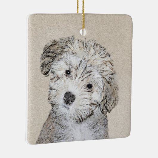 Havanesische Welpenmalerei - Niedliche Original Hu Keramikornament (Rechts)