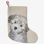 Havanesische Welpenmalerei - Niedliche Original Hu Kleiner Weihnachtsstrumpf (Vorderseite)