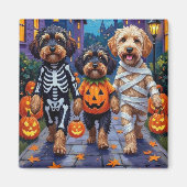Havanische Hunde Trick-oder-Treating Halloween-Kos Magnet (Vorne)