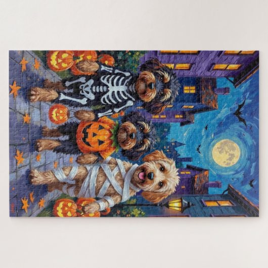 Havanische Hunde Trick-oder-Treating Halloween-Kos Puzzle (Horizontal)