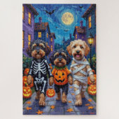 Havanische Hunde Trick-oder-Treating Halloween-Kos Puzzle (Vertikal)