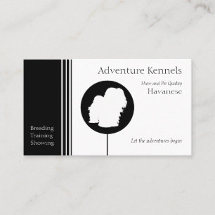Havanische Silhouette Moderne Schwarz-weiß Visitenkarte