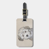 Havanische Welpenmalerei - Niedliche Original Hund Gepäckanhänger (Vorderseite vertikal)