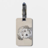 Havanische Welpenmalerei - Niedliche Original Hund Gepäckanhänger (Rückseite vertikal)