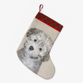 Havanische Welpenmalerei - Niedliche Original Hund Kleiner Weihnachtsstrumpf (Vorderansicht (hängend))