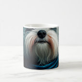 Havanischer Hund auf dem Fahrrad, digitales Bild Kaffeetasse (Mittel)