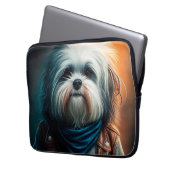 Havanischer Hund auf dem Fahrrad, digitales Bild Laptopschutzhülle (Vorderseite Links)