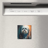 Havanischer Hund auf dem Fahrrad, digitales Bild Magnet (In Situ (Geschirrspüler))