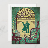 Havanna Blues, Tanzpaar, Party, Vintag Einladungspostkarte (Vorne/Hinten)