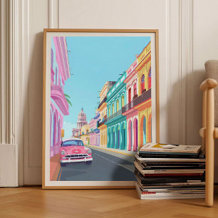 Havanna Druck Cuba Druck Cuba Illustration Reise Poster