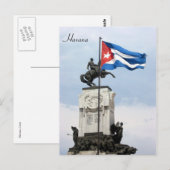 Havanna-Flaggenstatue Postkarte (Vorne/Hinten)