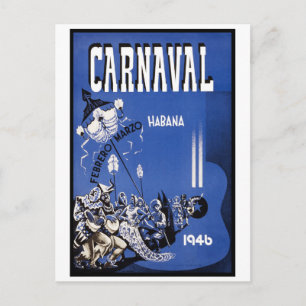 Havanna Karneval 1946 Vintage Reise Postkarte