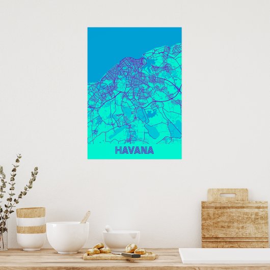 Havanna - Kuba Galaxy City Map Poster (Küche)