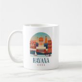 Havanna Kuba Insel Vintag Minimal Retro Stadt Kaffeetasse (Links)