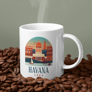 Havanna Kuba Insel Vintag Minimal Retro Stadt Kaffeetasse