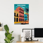 Havanna Kuba Insel Vintag Minimal Retro Stadt Poster (Heimbüro)