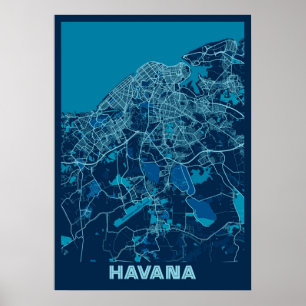 Havanna - Kuba Peace City Map Poster