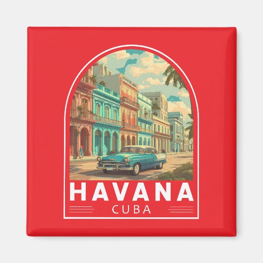 Havanna Kuba Reise Kunst Emblem Magnet (Vorne)