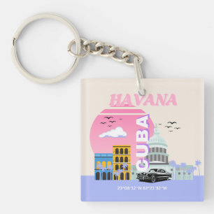 Havanna Kuba Reise Kunst Schlüsselanhänger