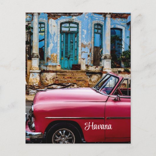 Havanna Kuba Rotes Oldtimer Auto Flyer (Vorne)
