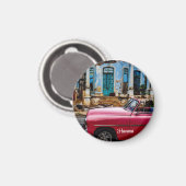 Havanna Kuba Rotes Oldtimer Auto Magnet (Vorderseite/Rückseite)