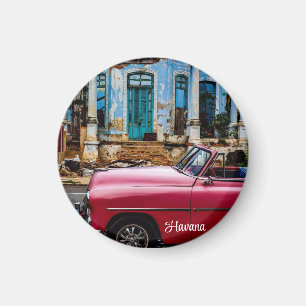 Havanna Kuba Rotes Oldtimer Auto Magnet