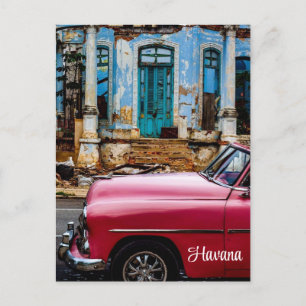 Havanna Kuba Rotes Vintage-Auto Einladung Postkarte