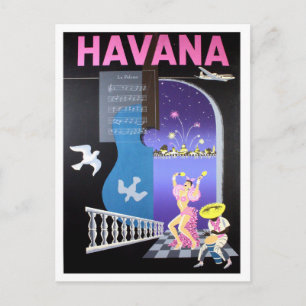 Havanna, Kuba, Tanzabende, Vintage Fluggesellschaf Postkarte