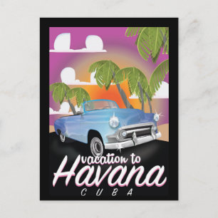 Havanna, Kuba Vintage-Auto-Urlaubs-Plakat Postkarte