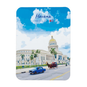 Havanna, Kuba - Vintage Classic Soul abgerundet Magnet