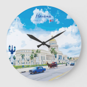 Havanna, Kuba - Vintage Classic Soul Große Wanduhr