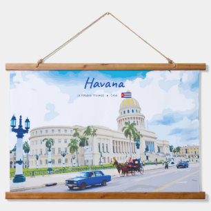Havanna, Kuba - Vintage Classic Soul Wandteppich Mit Holzrahmen