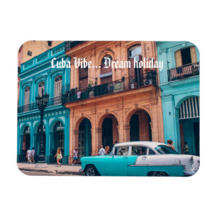 Havanna Kuba Vintage Farbige Auto 'Cuba vibe' Magnet