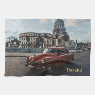 Havanna Kuba Vintage-Klassiker  Geschirrtuch