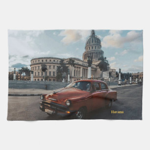 Havanna Kuba Vintage-Klassiker  Geschirrtuch