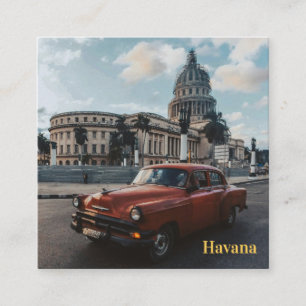 Havanna Kuba Vintage-Klassiker Quadratische Visitenkarte