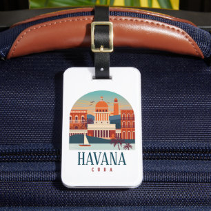 Havanna Kuba Vintage Minimal Retro Reise Gepäckanhänger