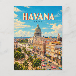 Havanna Kuba Vintage Reise Kunst Postkarte