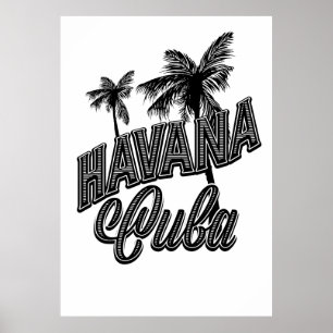 Havanna Kuba Vintage-Schriftart-Kunst. Poster