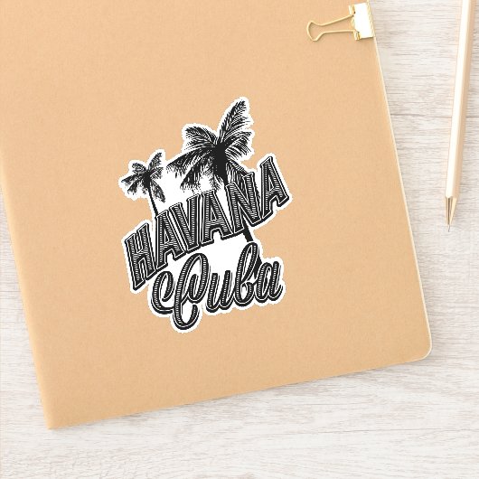 Havanna Kuba Vintage Schriftkunst. Aufkleber (Notizbuch)