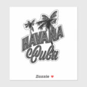 Havanna Kuba Vintage Schriftkunst. Aufkleber (Blatt)