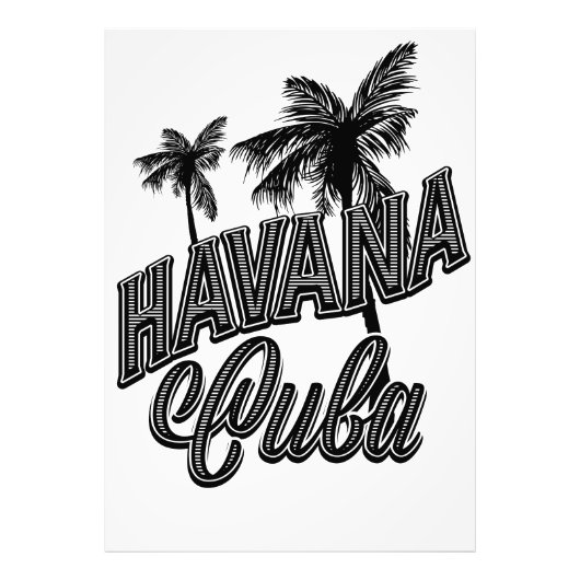 Havanna Kuba Vintage Schriftkunst. Fotodruck (Vorne)