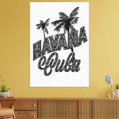 Havanna Kuba Vintage Schriftkunst. Leinwanddruck (Insitu (Wohnzimmer))