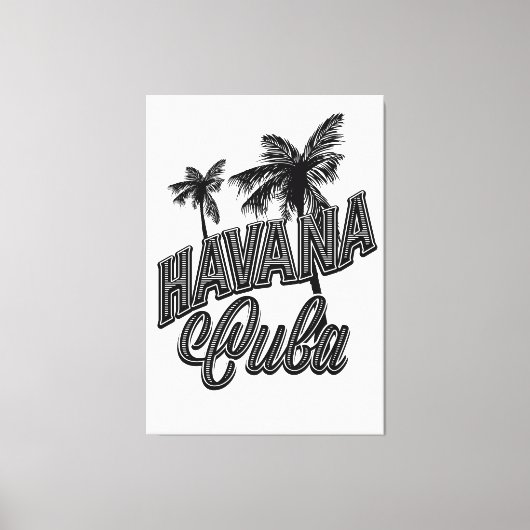 Havanna Kuba Vintage Schriftkunst. Leinwanddruck (Vorderseite)