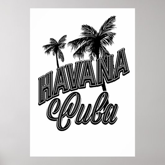 Havanna Kuba Vintage Schriftkunst. Poster (Vorne)