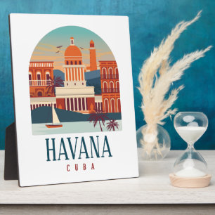 Havanna Kuba Vintage Stadtansicht Fotoplatte