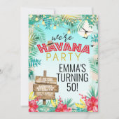 Havanna Nights Retro Tropical Floral Einladung (Vorderseite)
