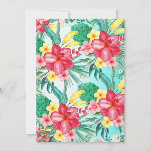 Havanna Nights Retro Tropical Floral Einladung (Rückseite)